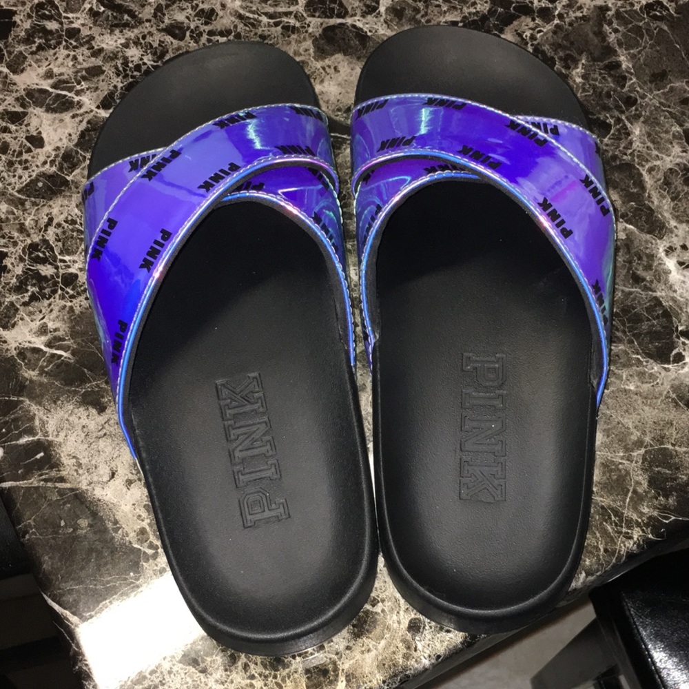 Victoria's Secret Pink Criss Cross Slides